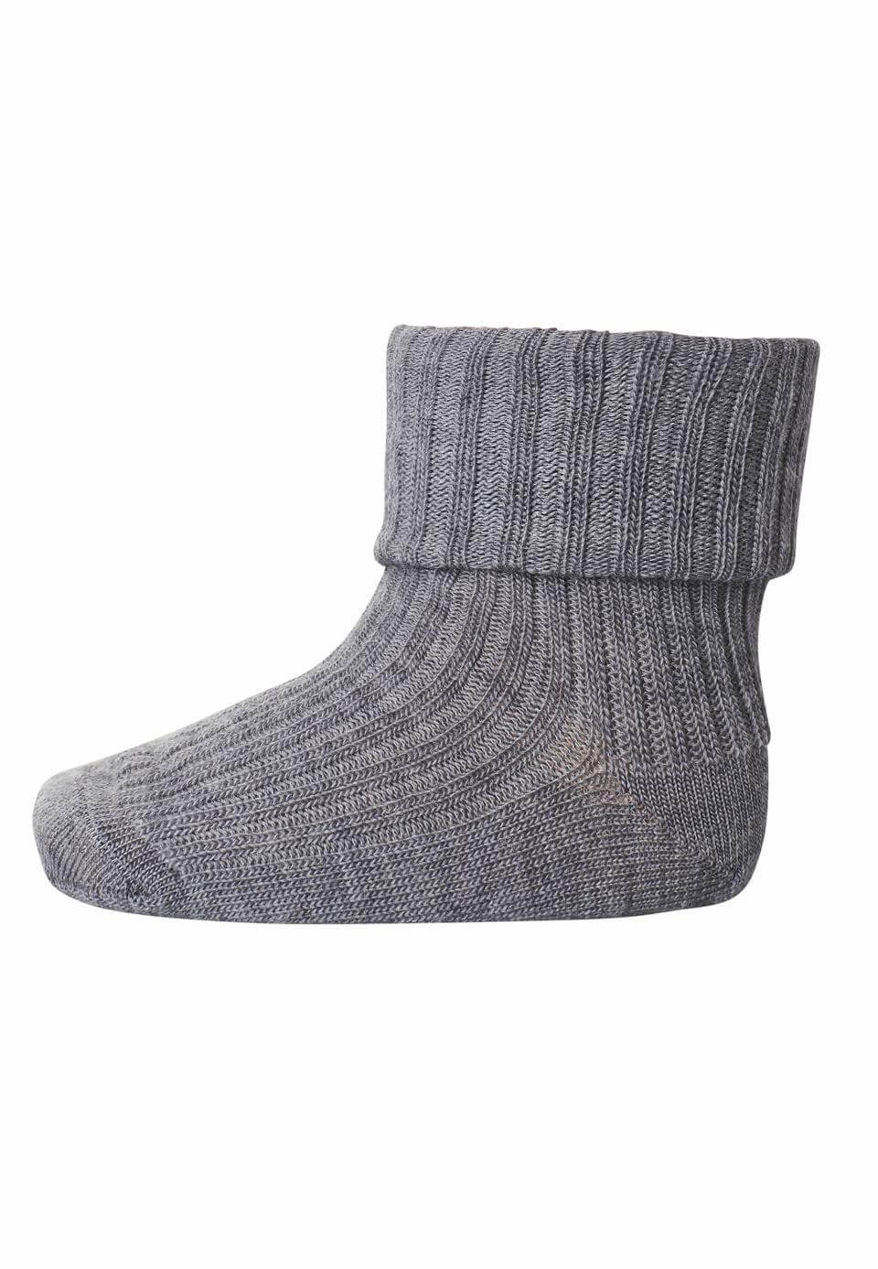 Baby und Kinder Wollrippsocken aus Merinowolle  17-18  grey melange 