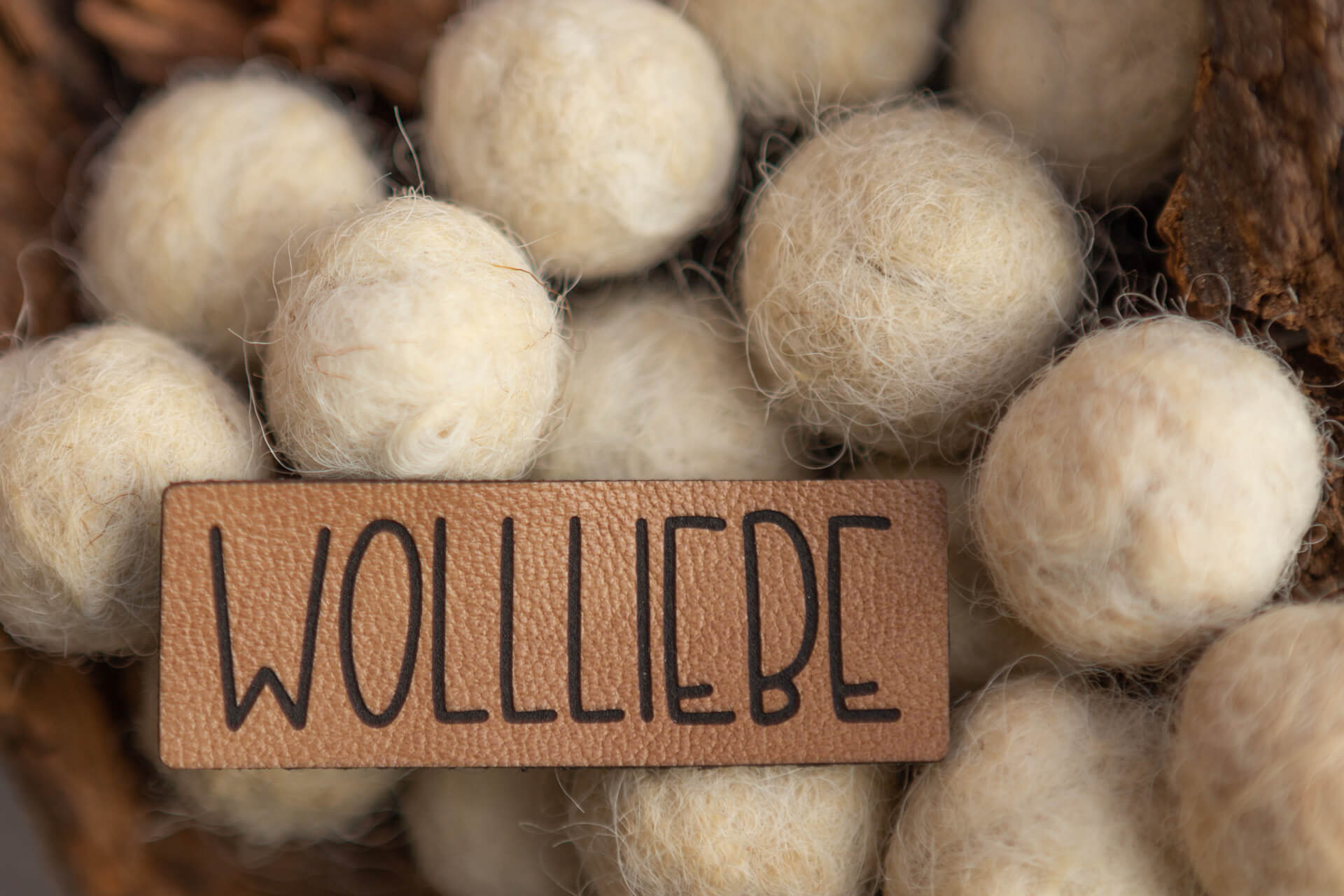 Weiches Bio Label zum Aufnähen Wollliebe