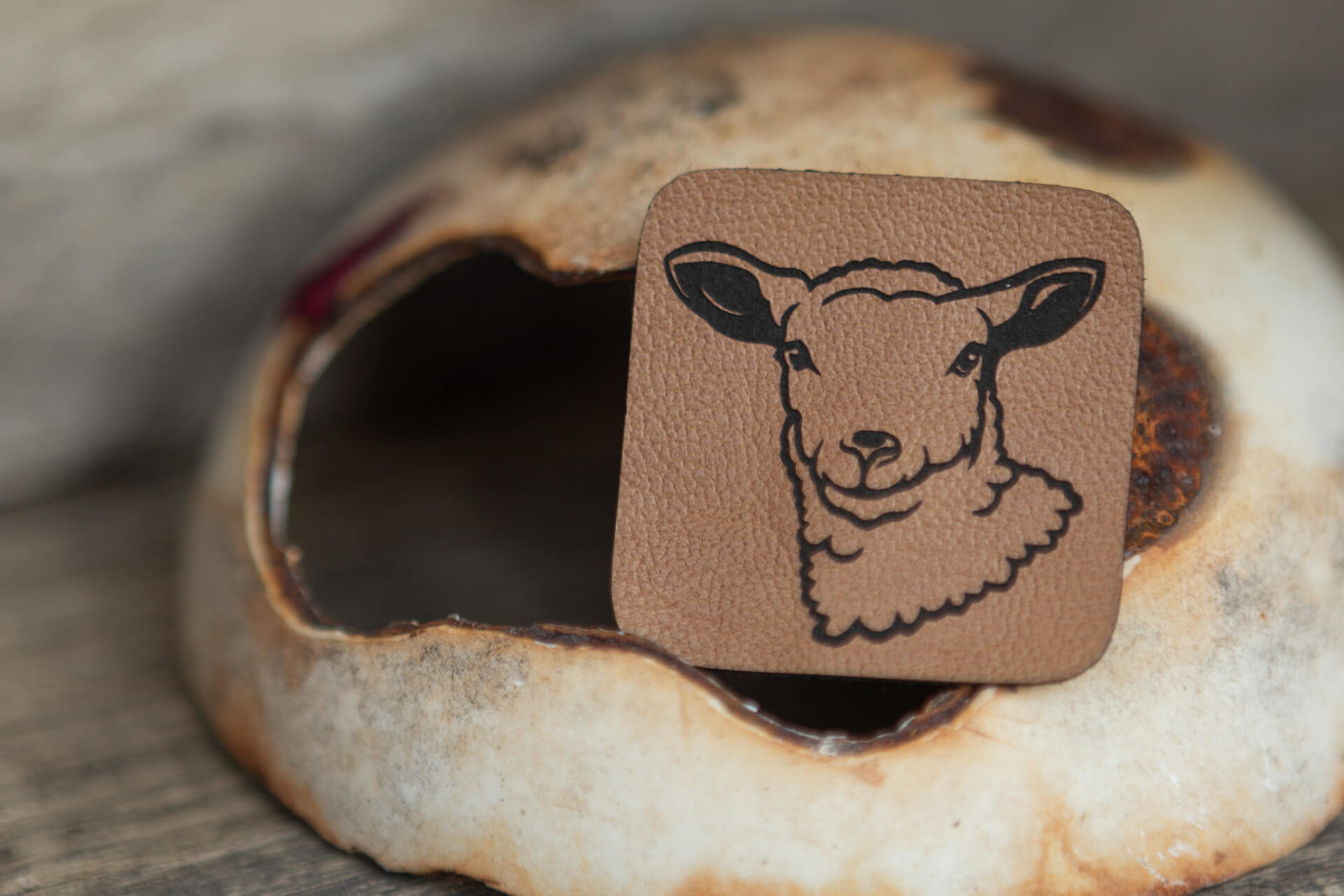 Weiches Bio Label zum Aufnähen Schaf